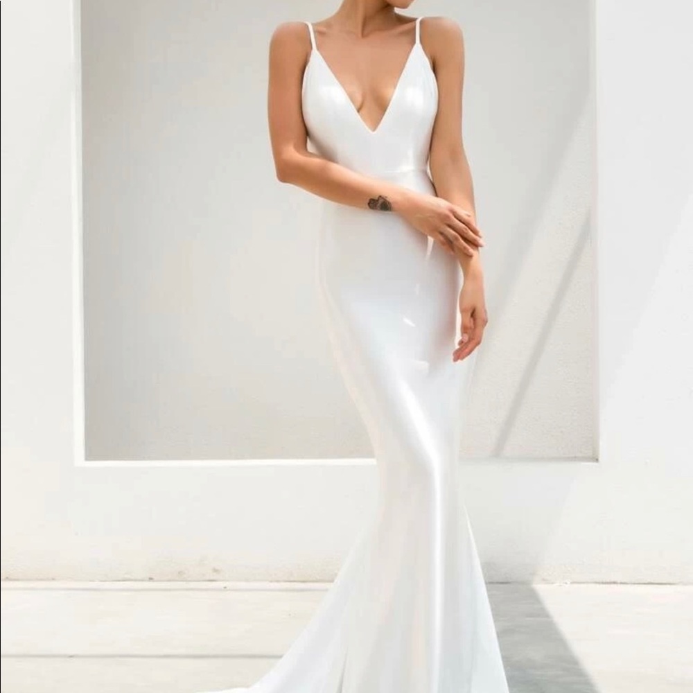 White SHEIN Elegant maxi dress only worn once